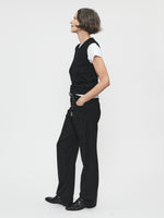 Twisted Seam Pant in Black Wool Twill