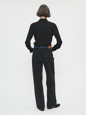 Contrast WB Wide Jean in Rugged Old Black