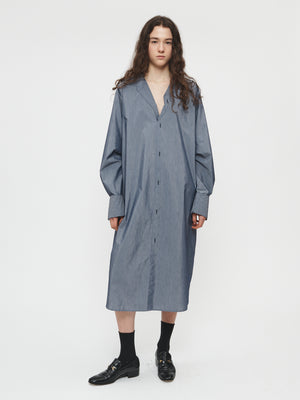 Flattened Shirt Dress in Chambray