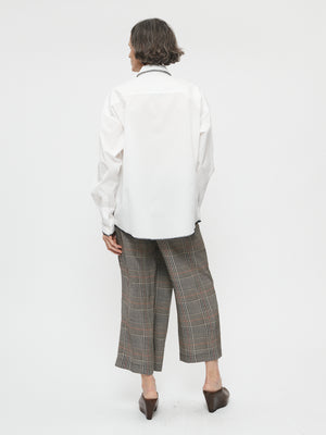 Contrast Overlock Uniform Shirt