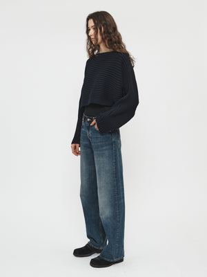 Plaited Rib Half Sweater