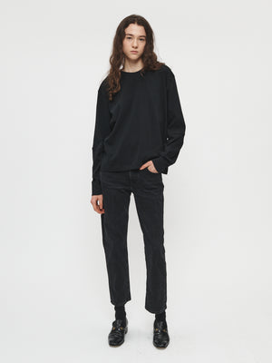 Coverstitch Long Sleeve T in Black