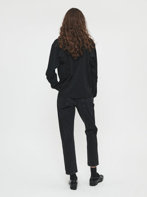 Coverstitch Long Sleeve T in Black