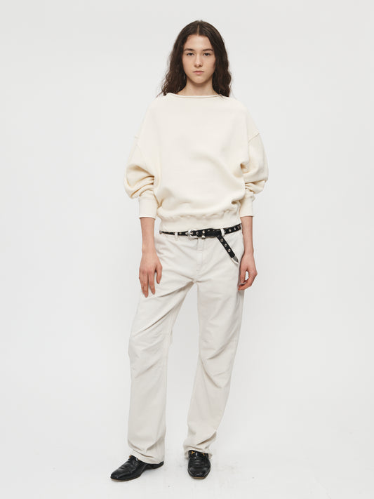 Knee Dart Trouser in Ivory