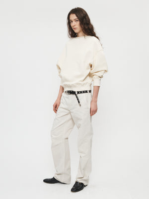 Rolled Neck Sweatshirt in Ivory