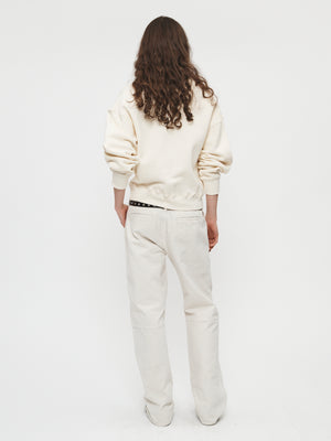 Rolled Neck Sweatshirt in Ivory