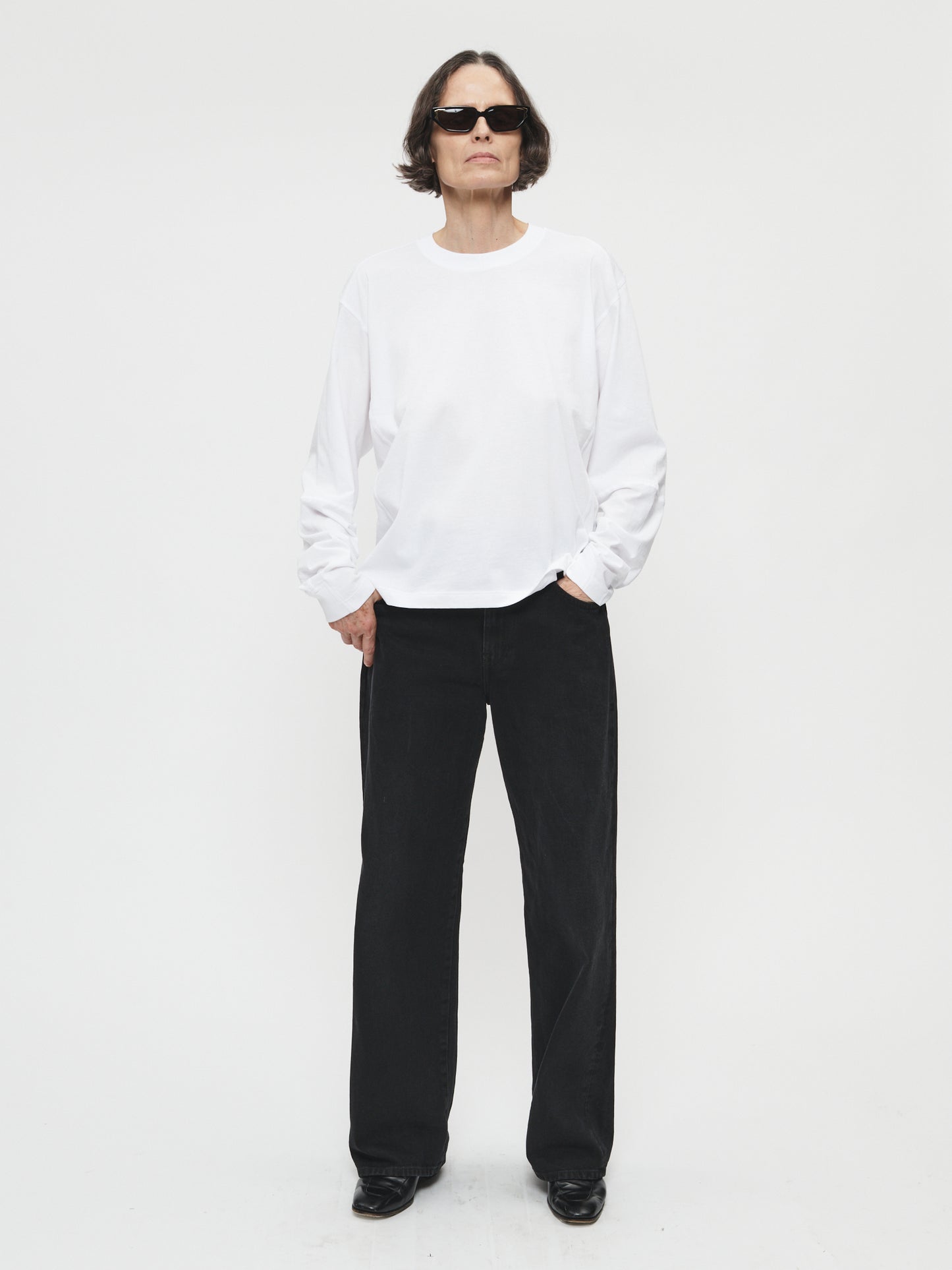 Coverstitch L/S T White