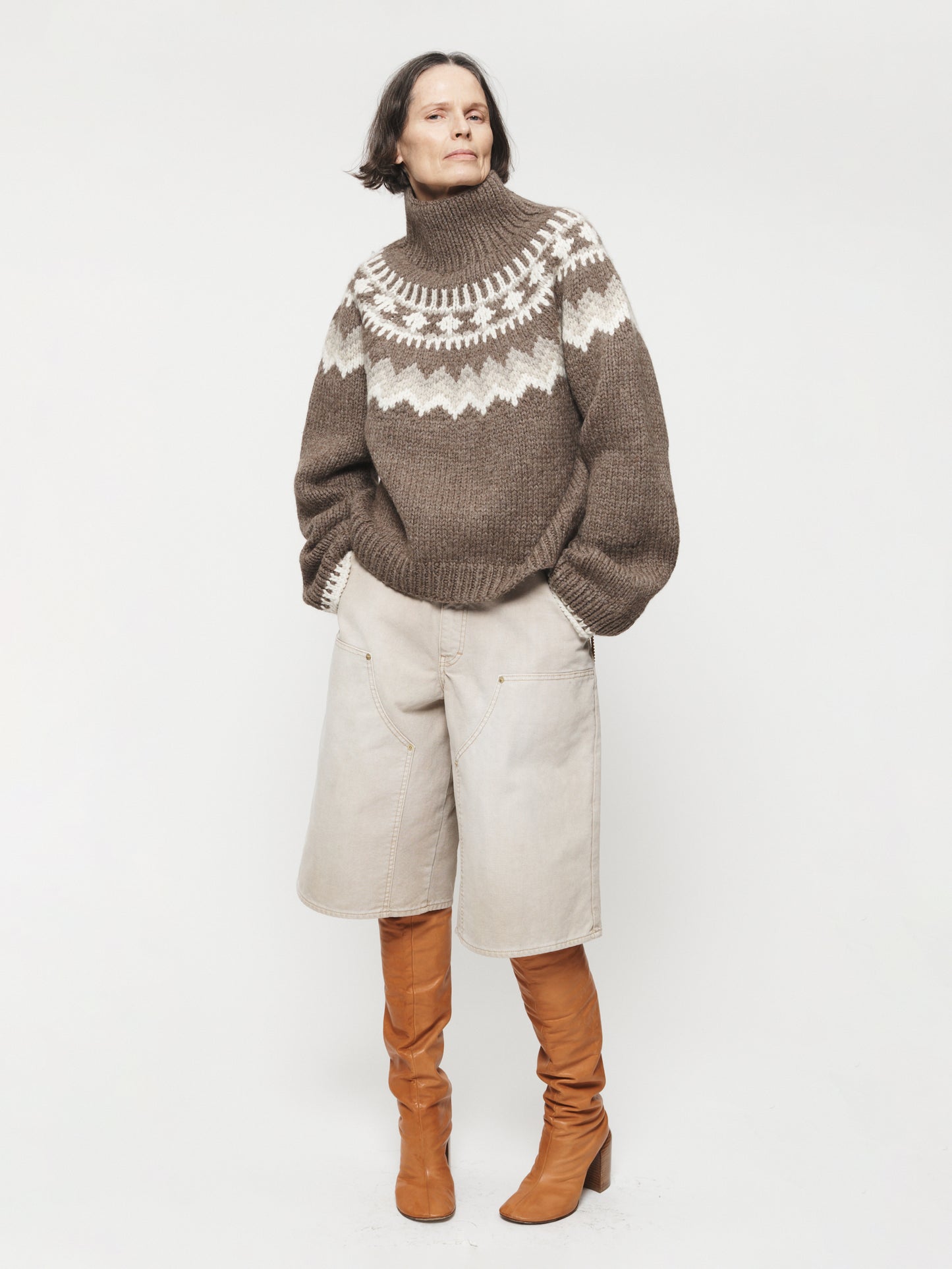 Double Knee Shorts Tea Stain