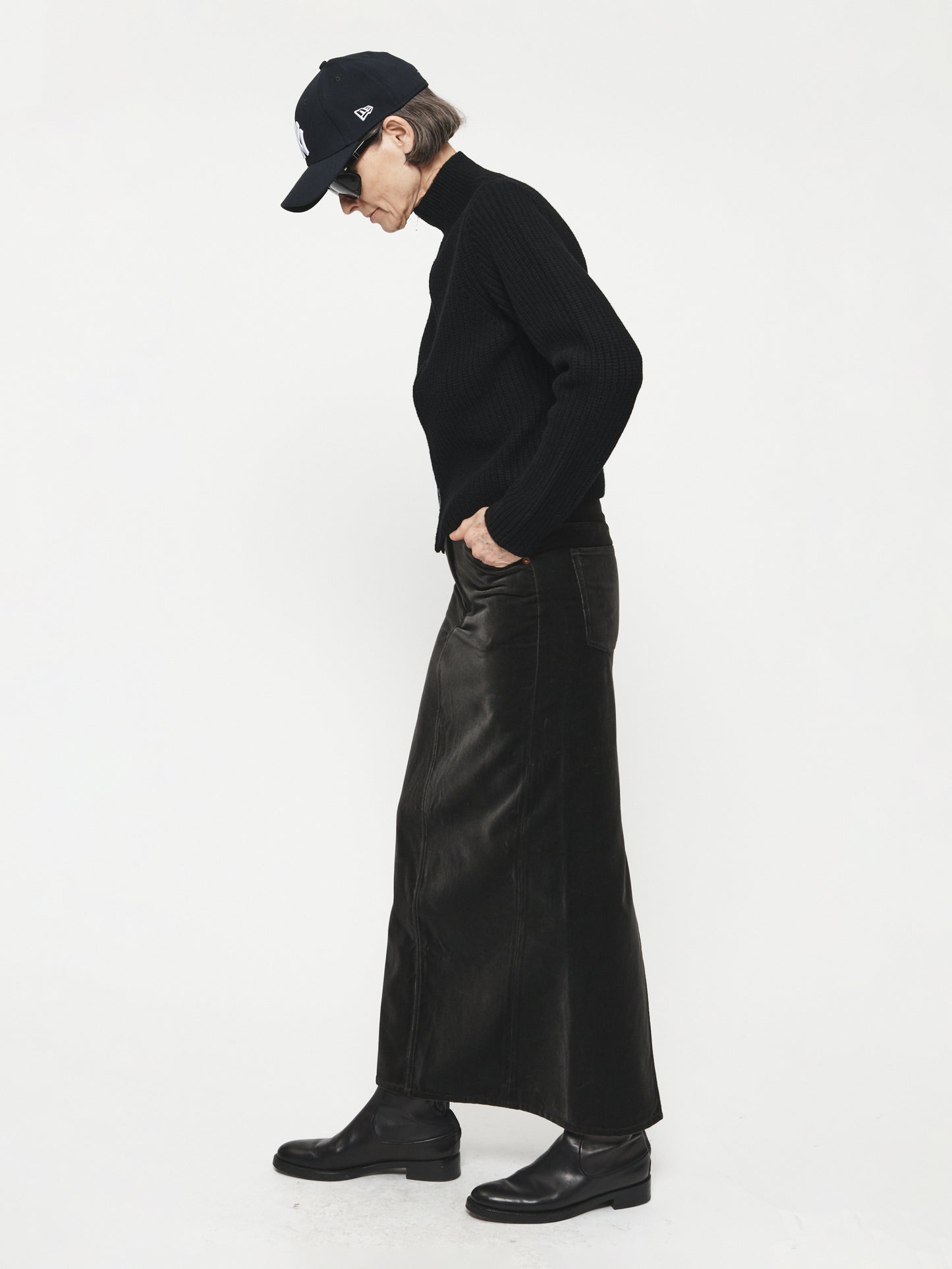 Velvet Long Skirt Mercury