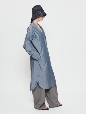 Flattened Shirt Dress in Chambray