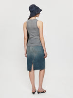 Denim Skirt in Used Blue