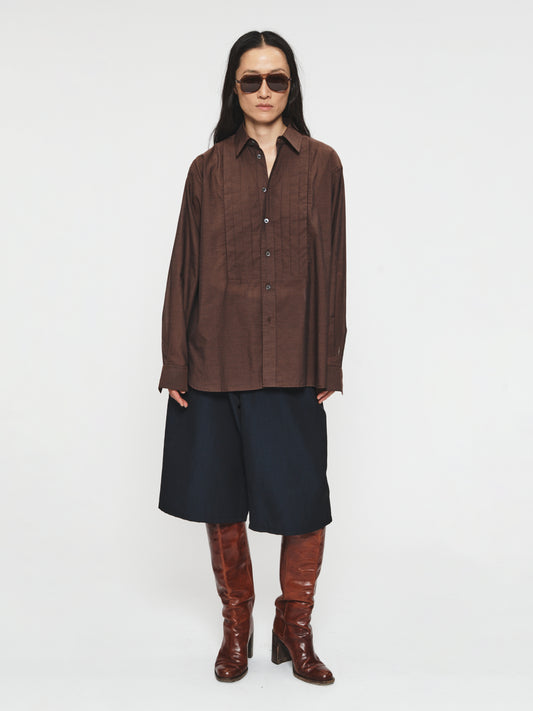 Pleated Frank Shirt Espresso