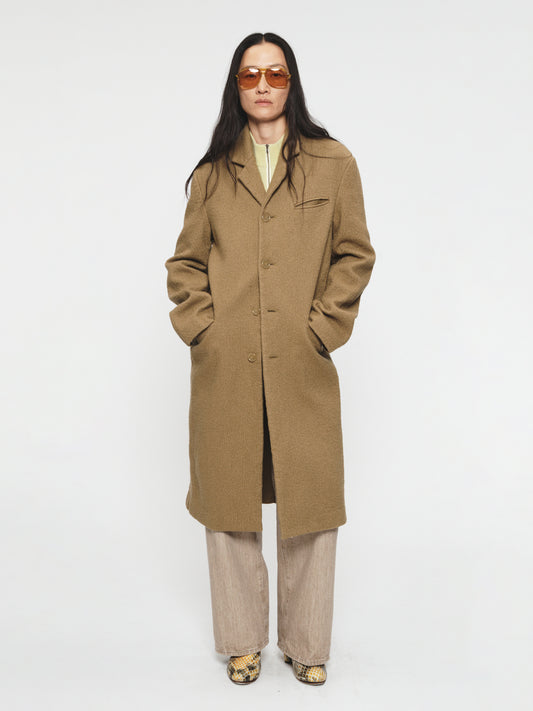 Boiled Pinstripe Coat Hemp