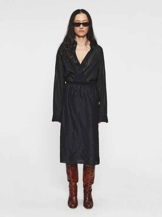 Embroidered Slip Skirt Black