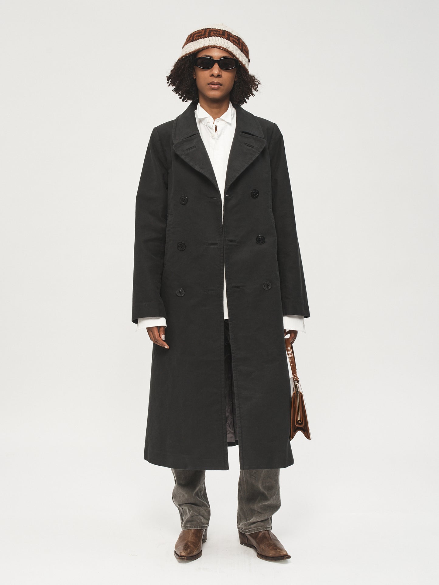 Long Peacoat Charcoal