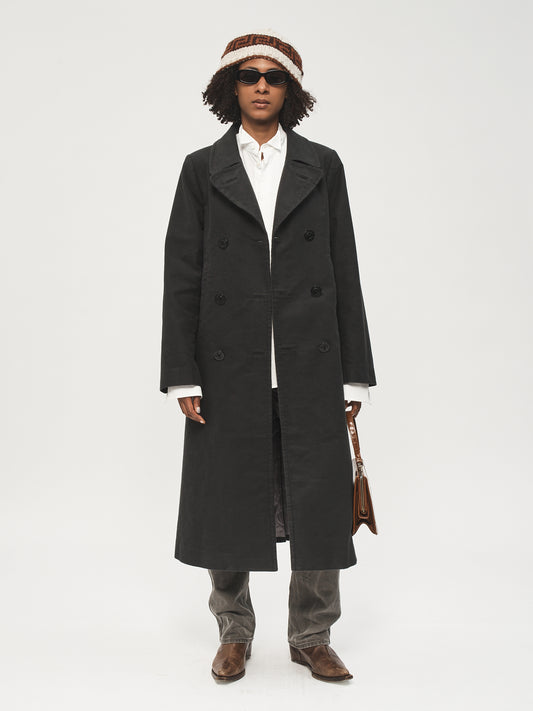 Long Peacoat Charcoal