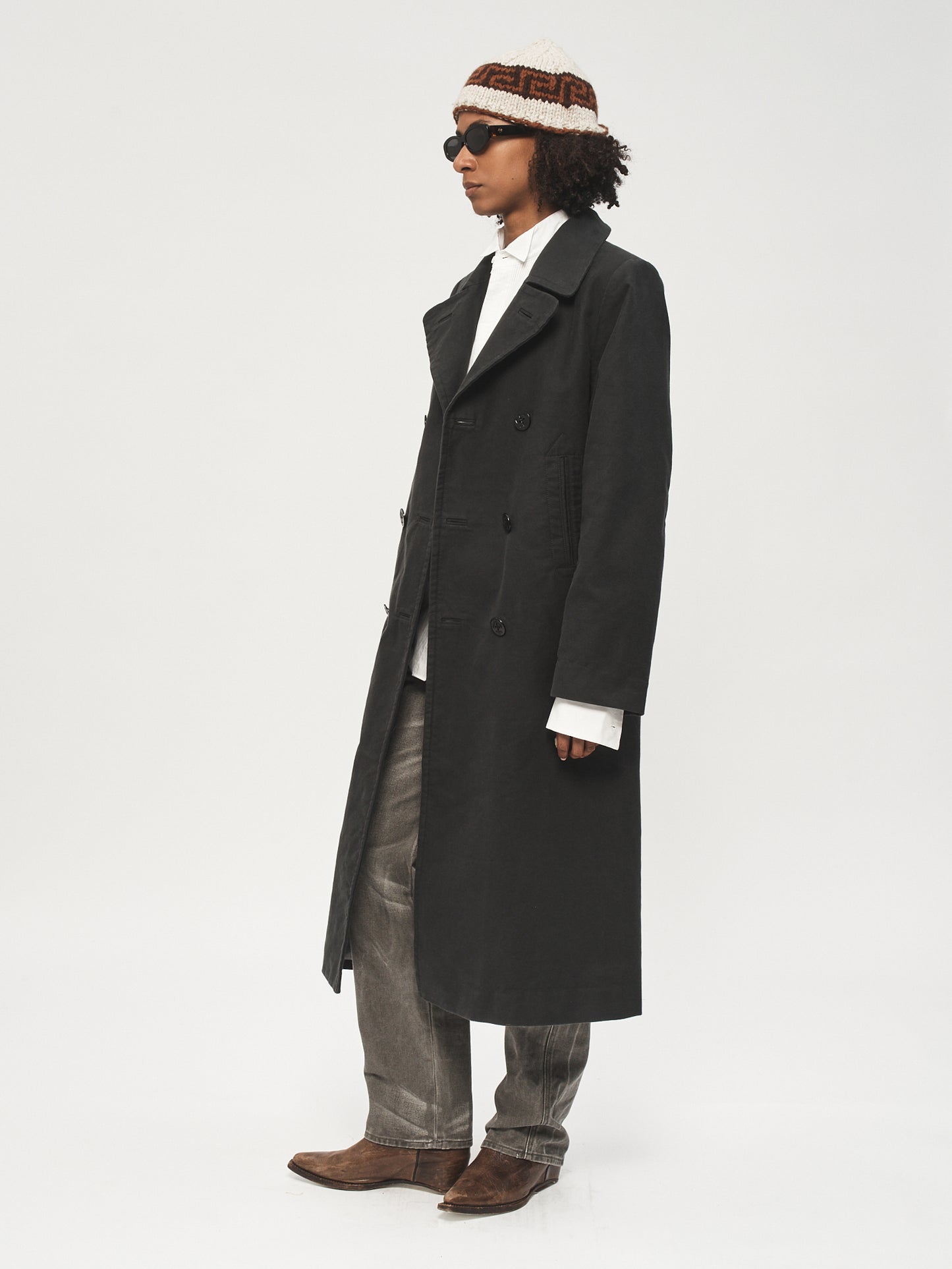 Long Peacoat Charcoal