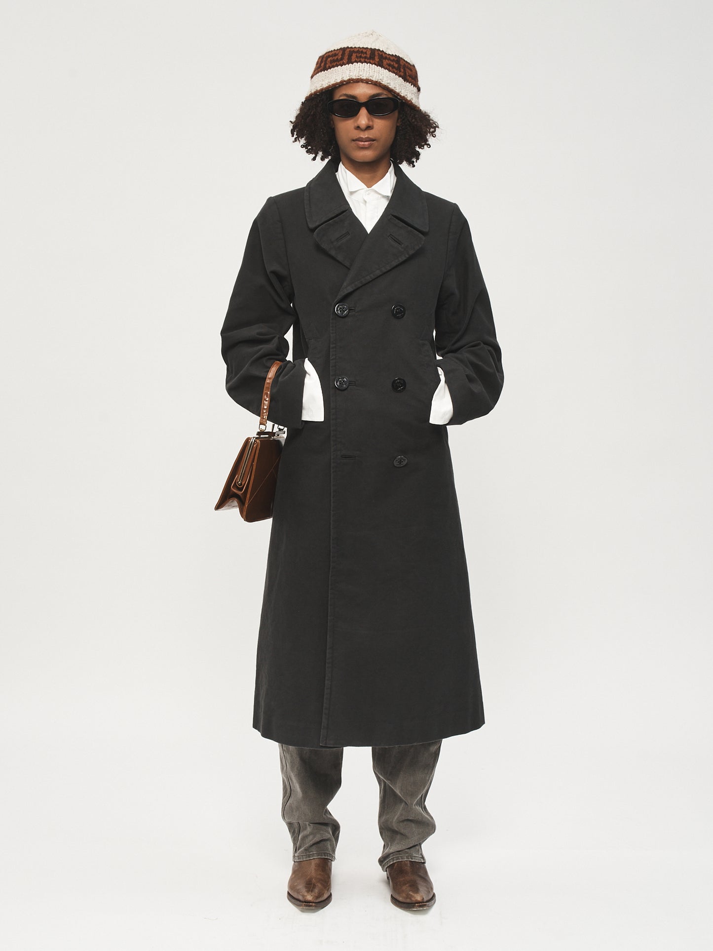 Long Peacoat Charcoal