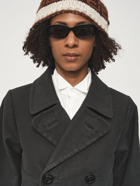 Long Peacoat Charcoal