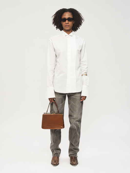 Micro Pleat Formal Shirt White