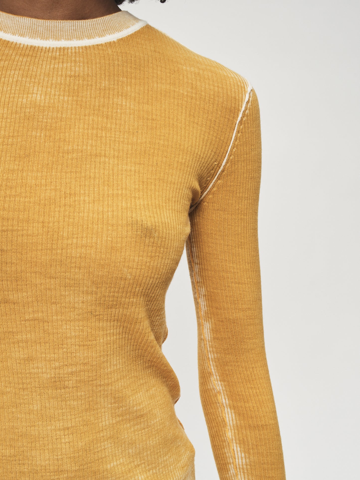 Printed L/S Crew Marigold