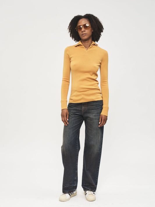 Quarter Zip Turtleneck Marigold