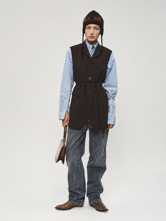 Sleeveless Blazer Charcoal