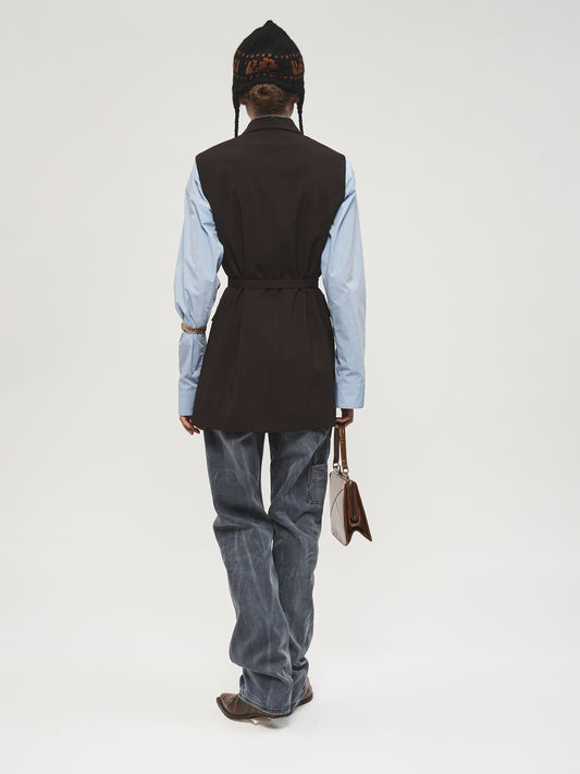 Sleeveless Blazer Charcoal