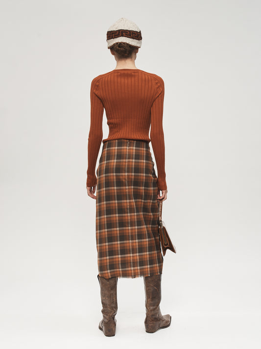 Draped Tartan Skirt
