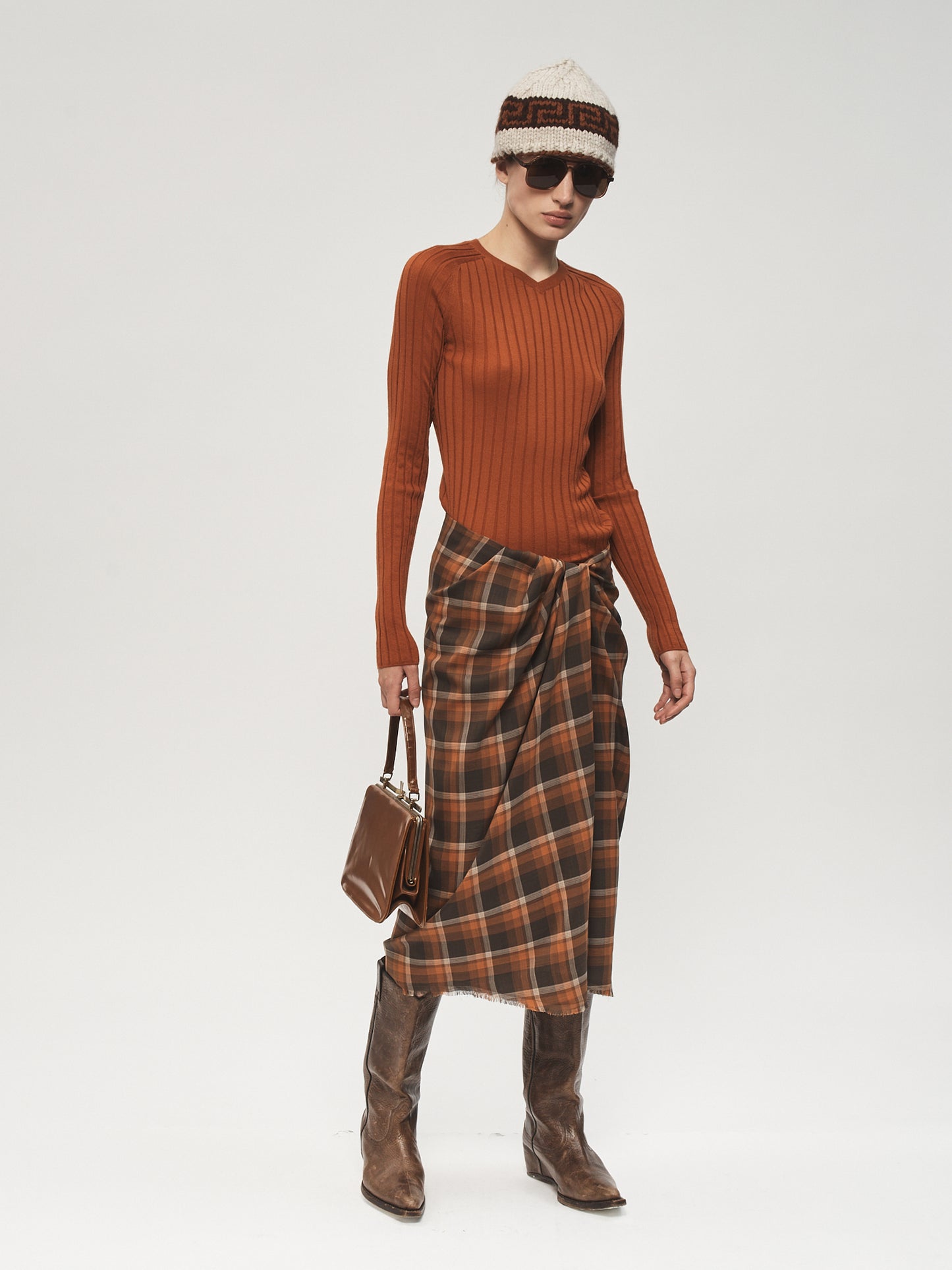 Draped Tartan Skirt
