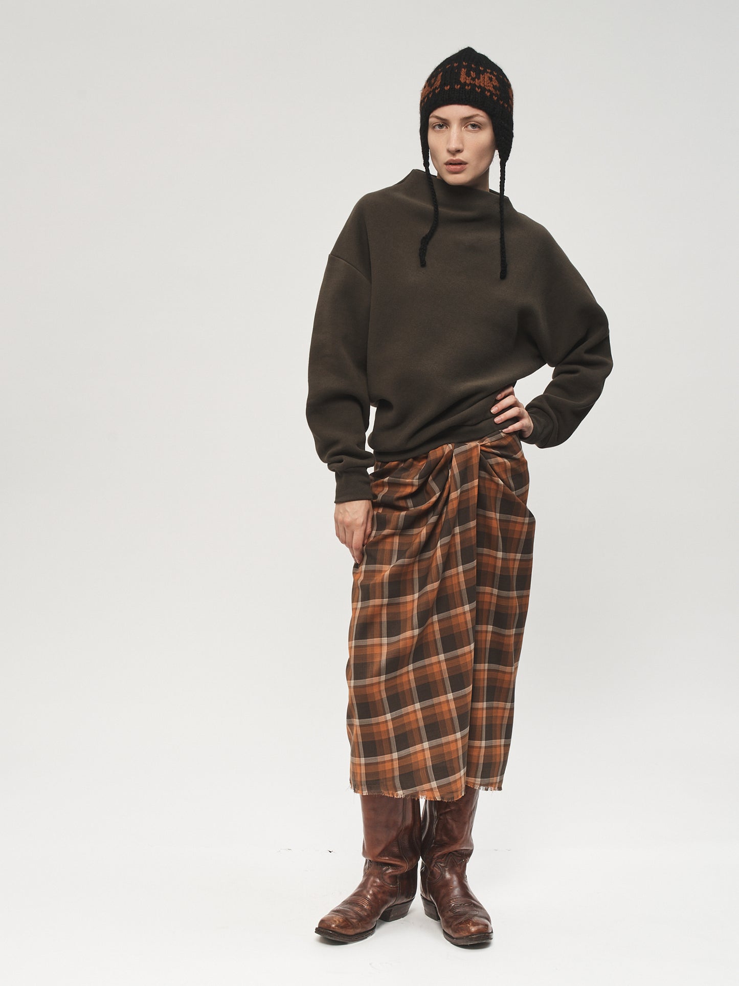 Draped Sweatshirt Mud