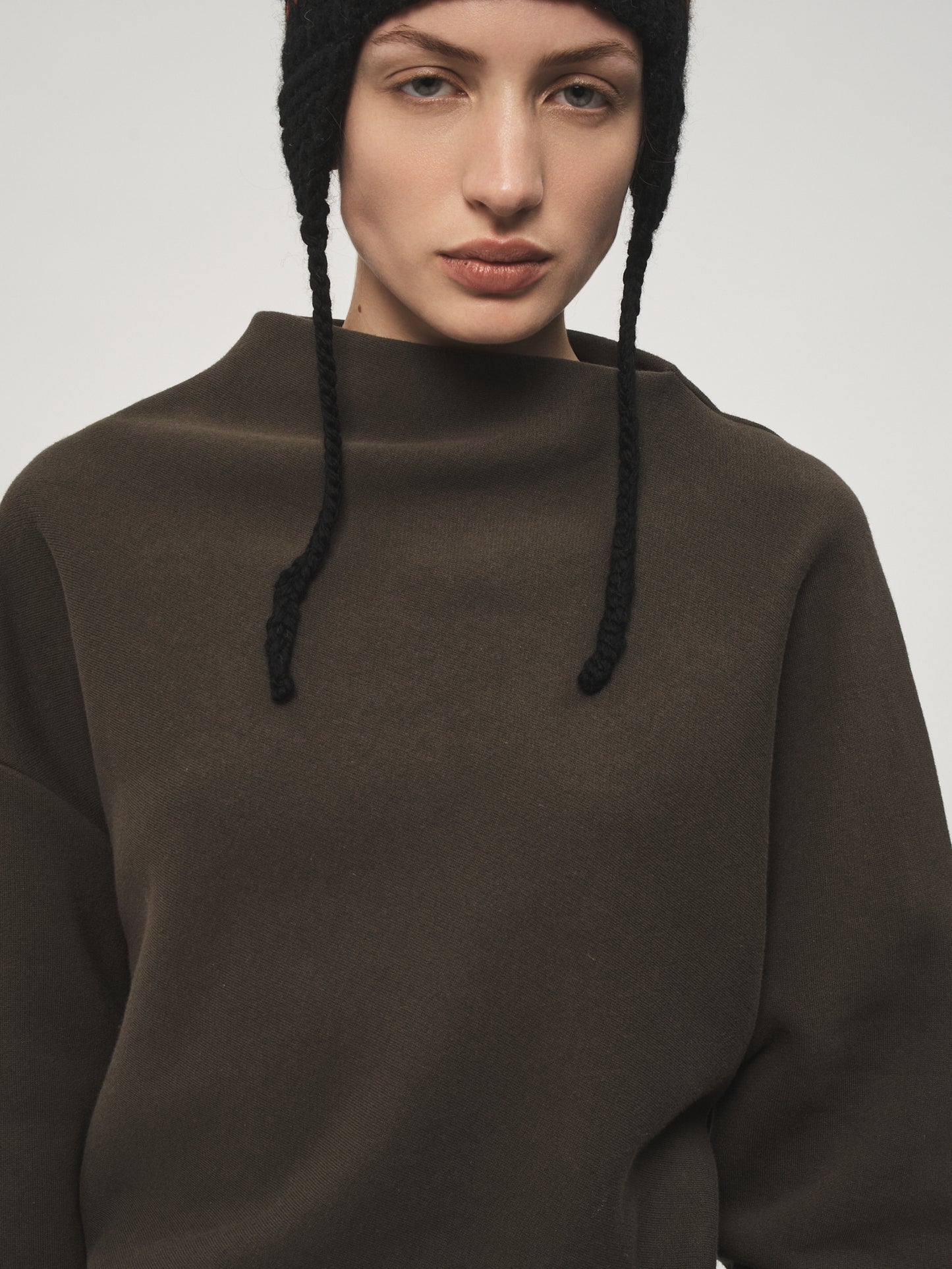 Draped Sweatshirt Mud