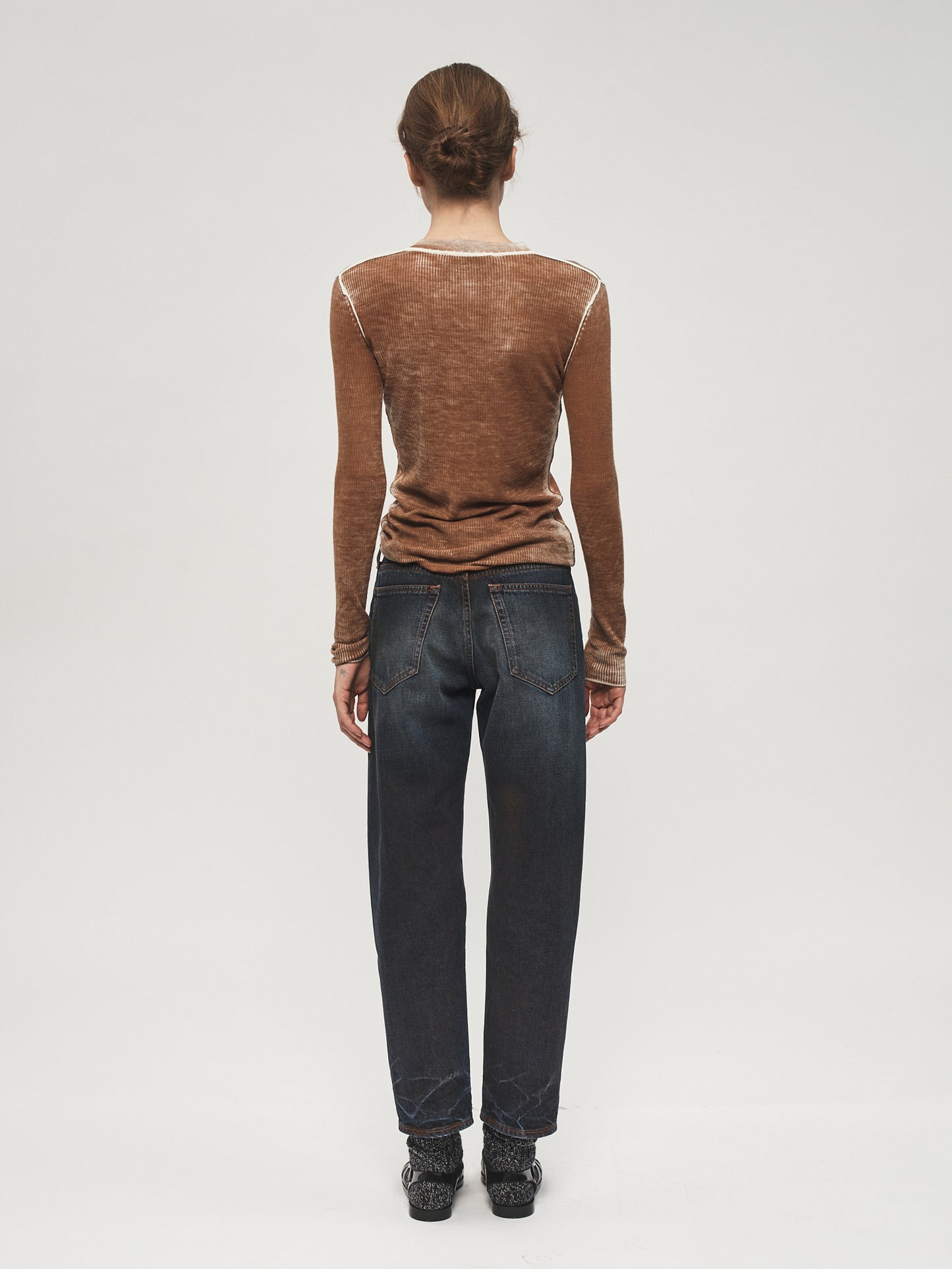 Printed L/S Crew Desert