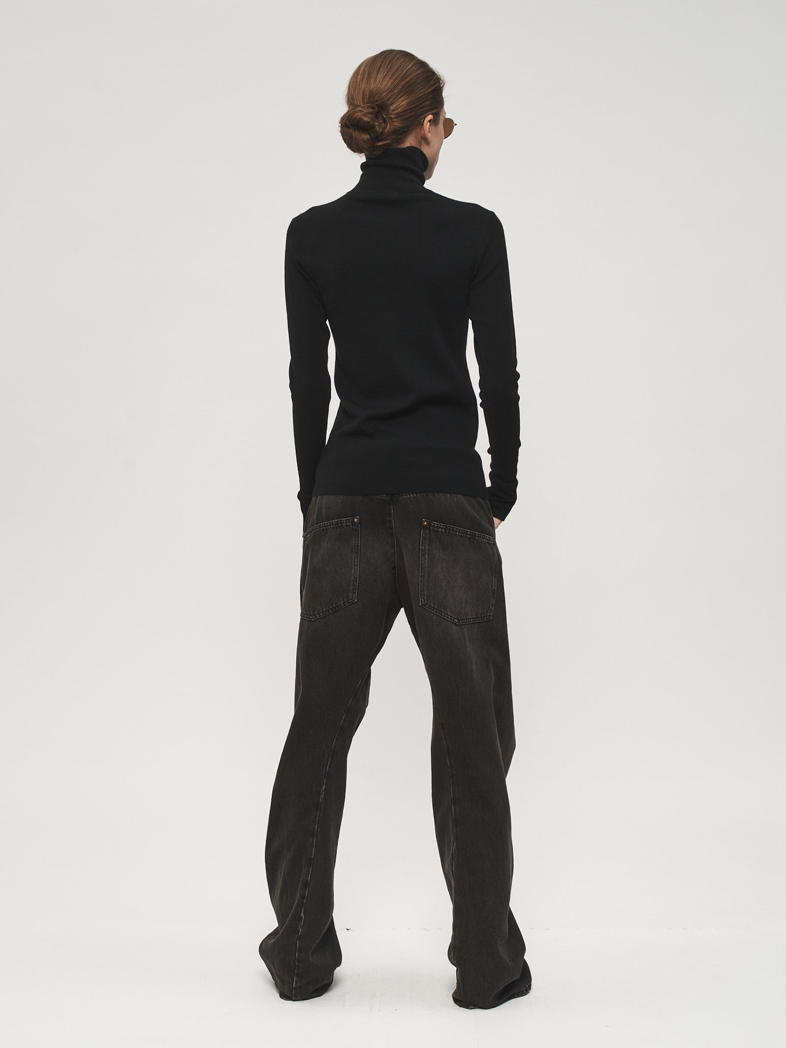 Quarter Zip Turtleneck Black – 6397
