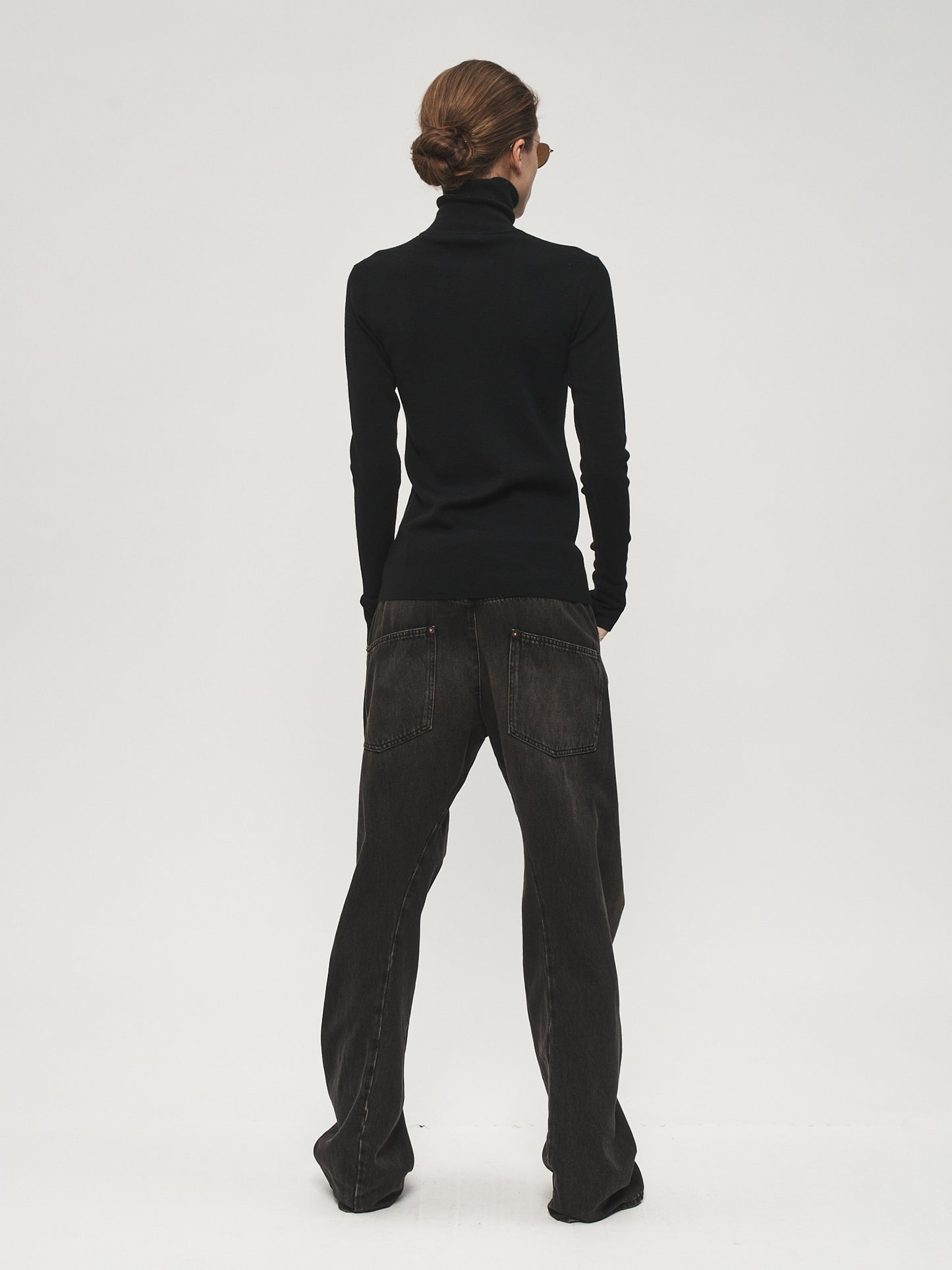 Quarter Zip Turtleneck Black