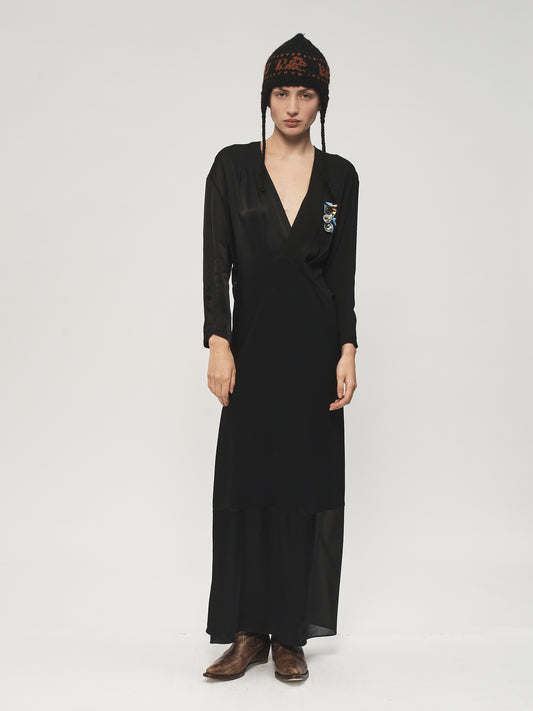 Long Patchwork S-Curve Black