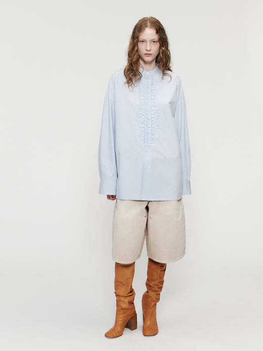 Minimalist Tuxedo Shirt Faded Blue