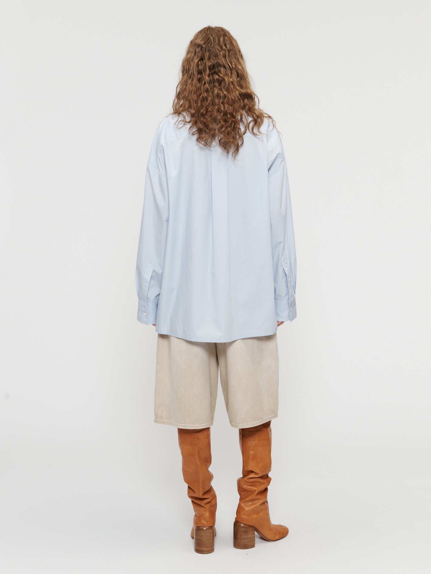 Minimalist Tuxedo Shirt Faded Blue