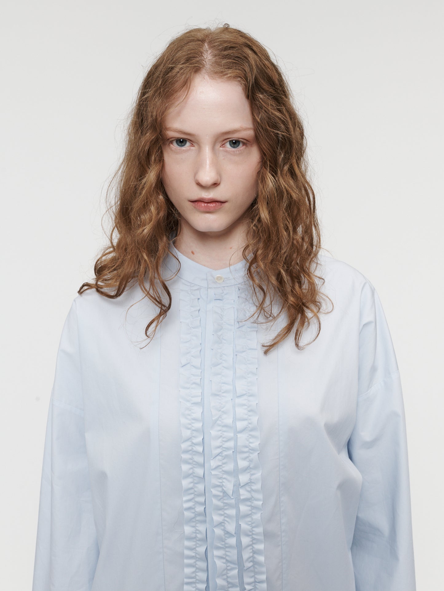 Minimalist Tuxedo Shirt Faded Blue