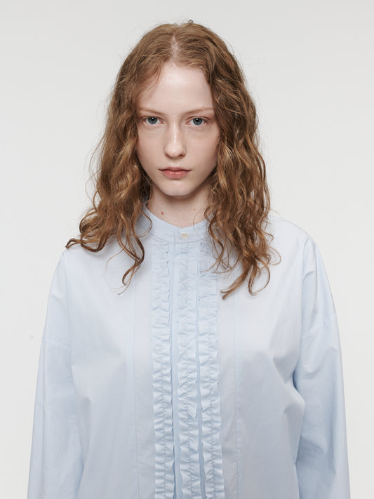 Minimalist Tuxedo Shirt Faded Blue