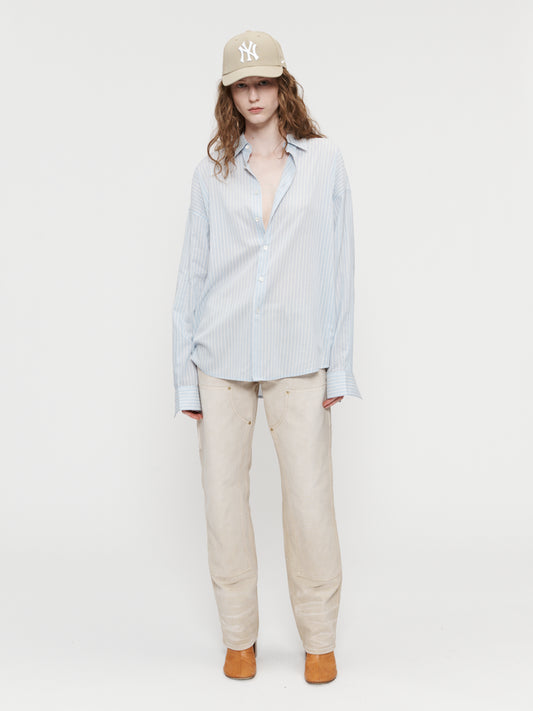 Ribbon Stripe Uniform Shirt Blue