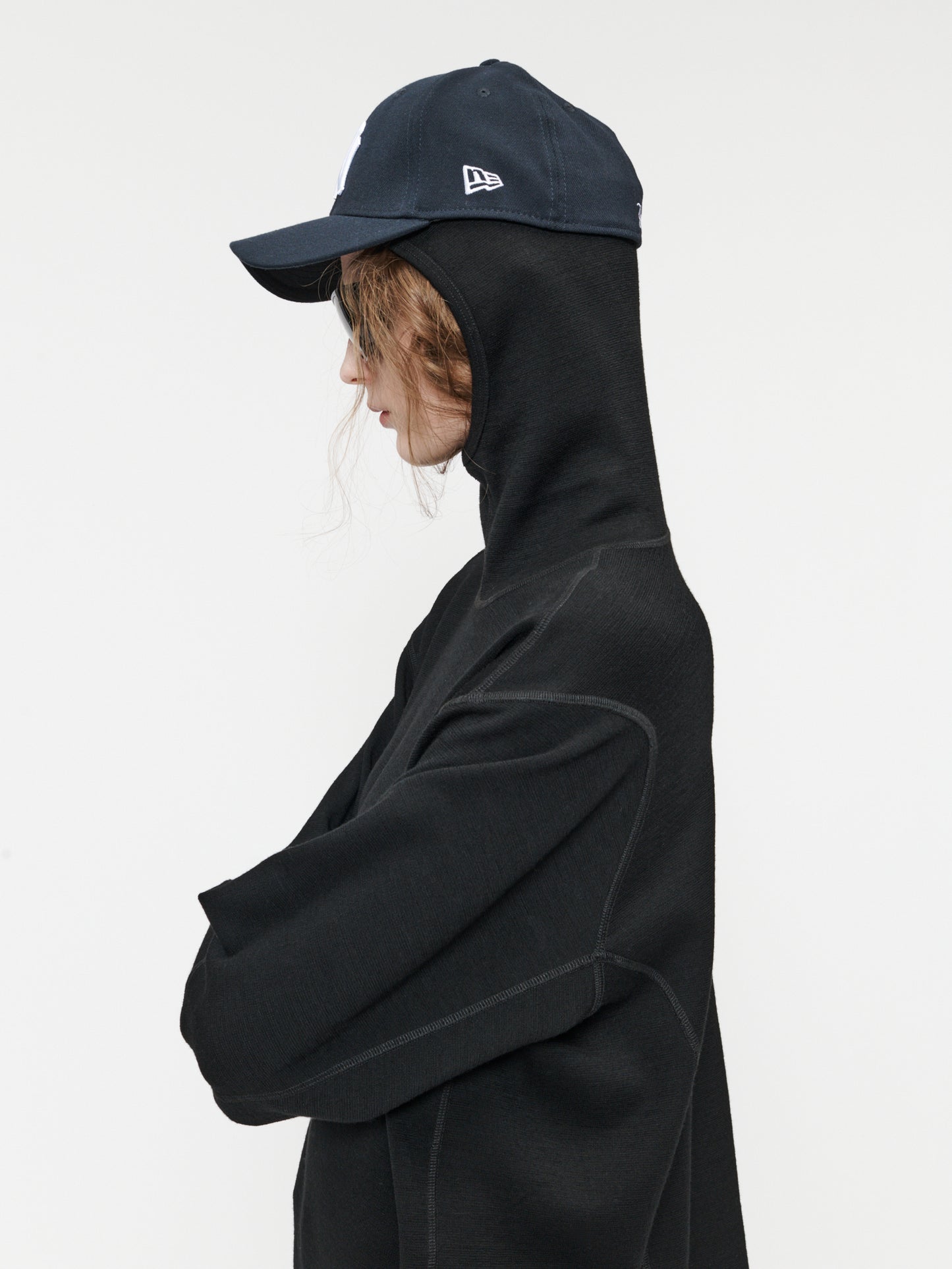 Coverstitch Snood Hood Black