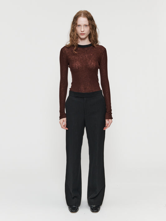 Flat Front Trouser Black