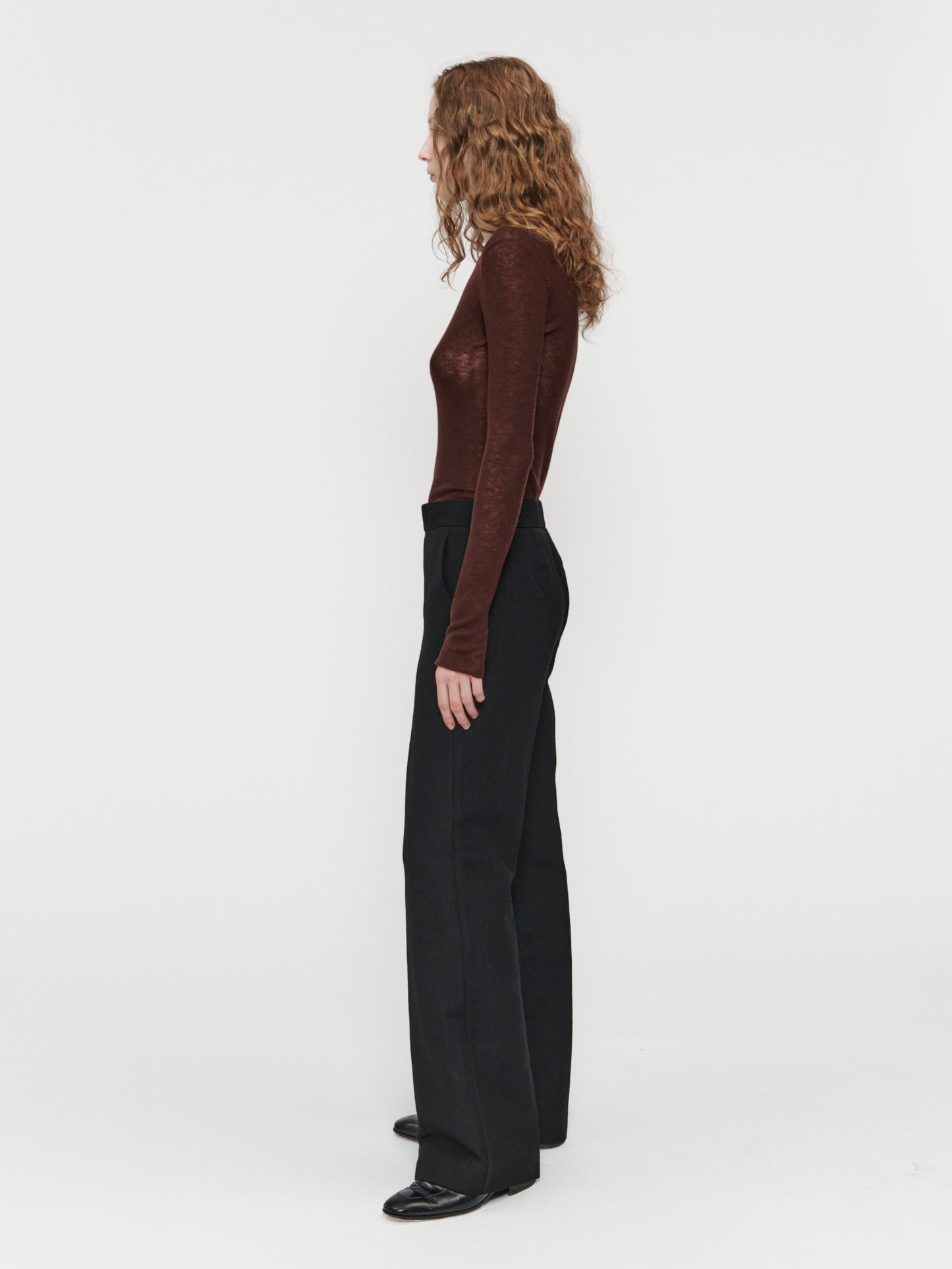 Flat Front Trouser Black