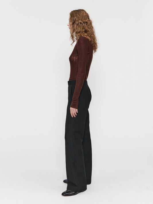 Flat Front Trouser Black