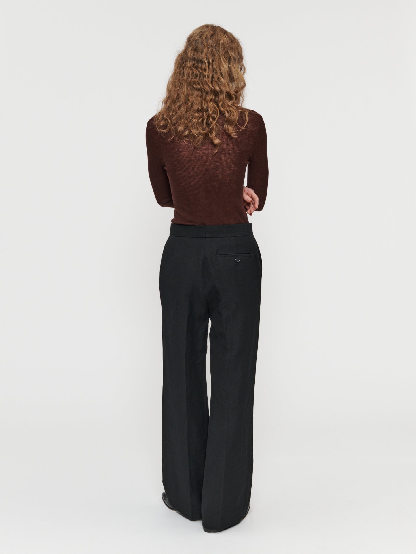 Flat Front Trouser Black