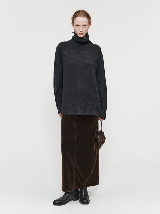 Velvet Long Skirt Mink