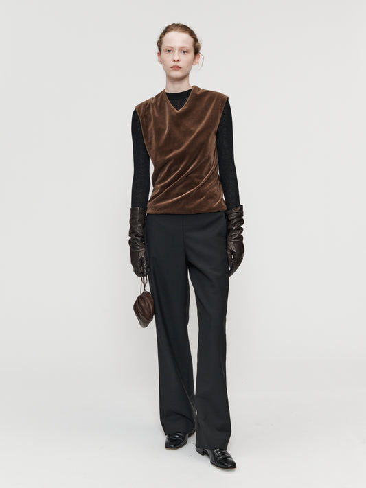 Twisted Velour Vest Mink