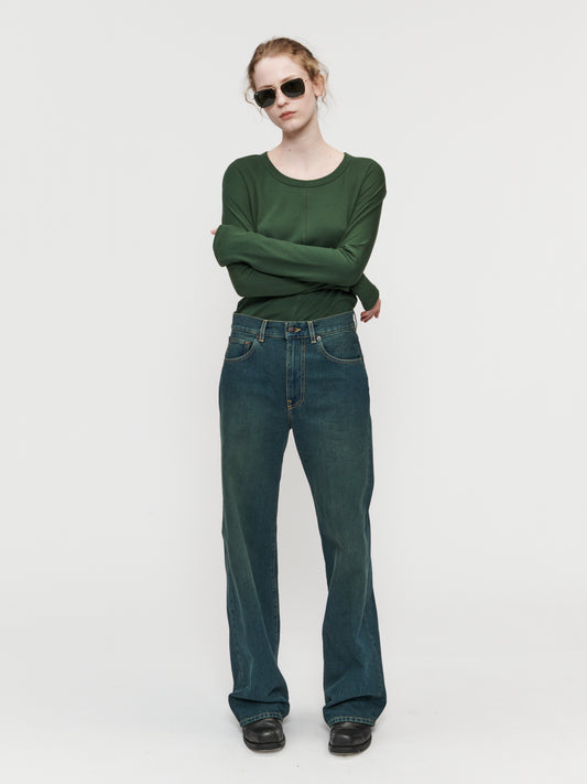 Wide Jean Teal Overdye