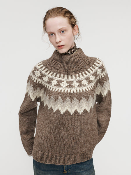 トップス U Neck Popover fair isle sweater knit 0096_08267909_2073